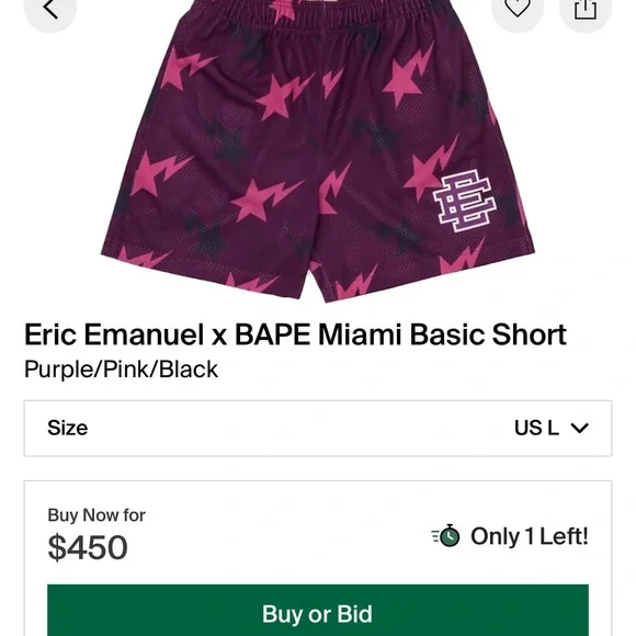 Eric Emanuel x BAPE Miami Shorts - Picture 6 of 6